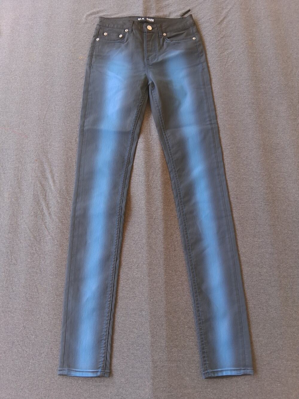 BLK DNM Womens Black Blue Gradient Skinny Jeans Size 26x34